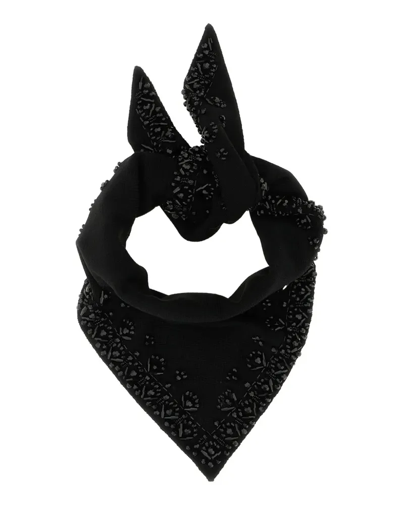 P.A.R.O.S.H. Look26 Schal mit Perlenstickerei - Schwarz Schwarz