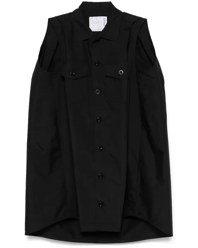 Sacai Ärmelloses Minikleid - Schwarz Schwarz