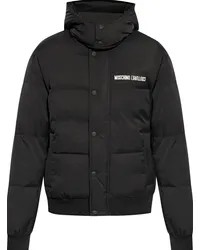 Moschino Gefütterte Jacke mit Logo-Print Schwarz