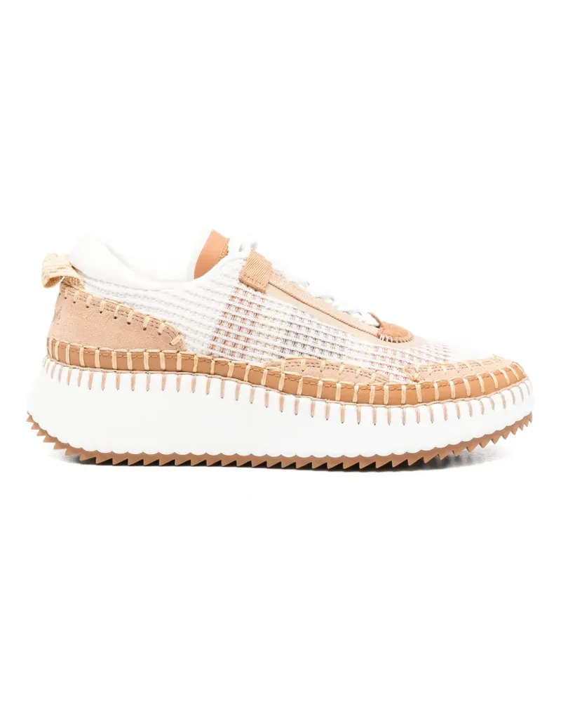 Chloé Nama woven lace-up sneakers - Weiß Weiß