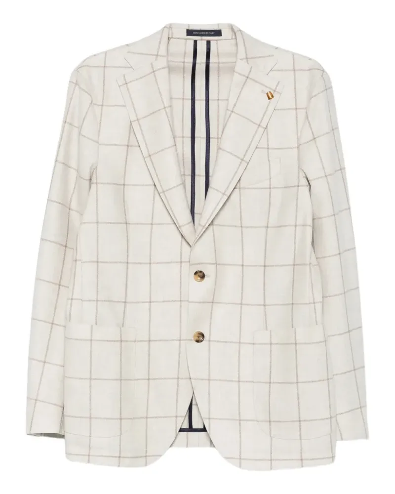 Sartoria Latorre check-pattern wool blazer - Nude Nude