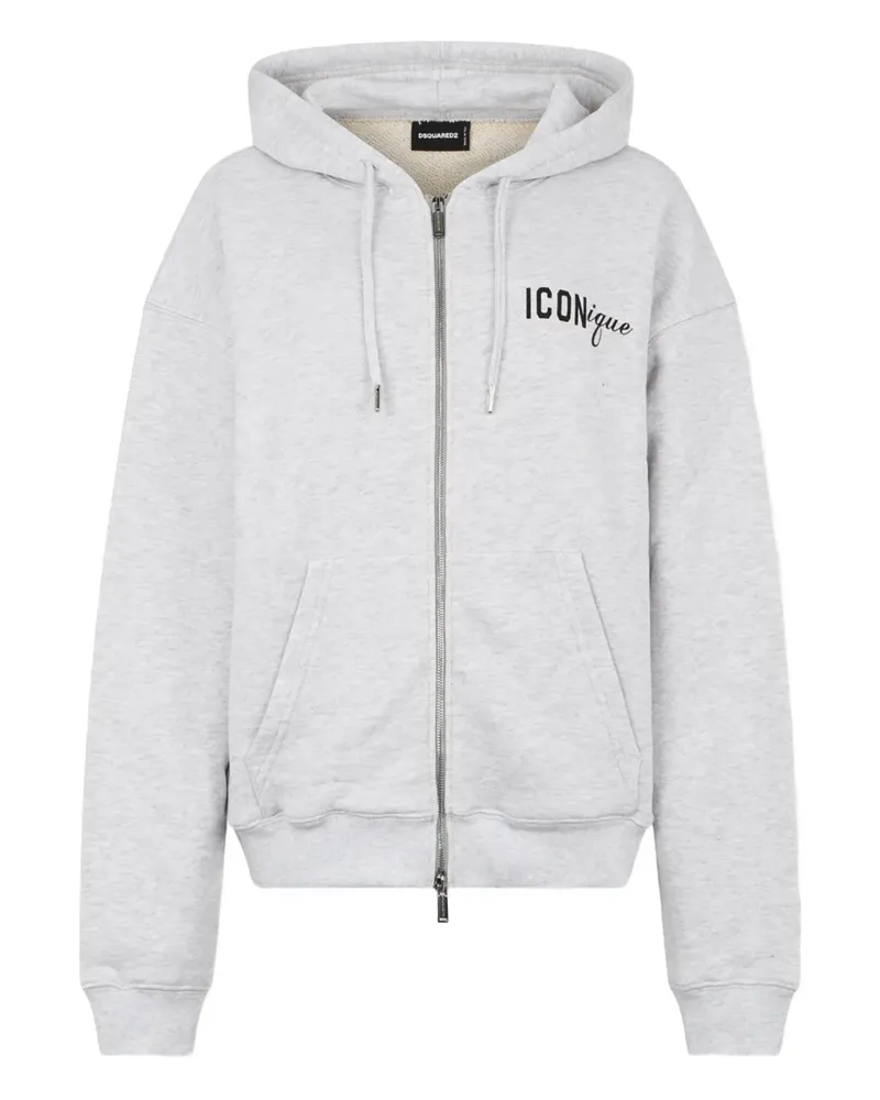 Dsquared2 Kapuzenjacke mit grafischem Print - Grau Grau