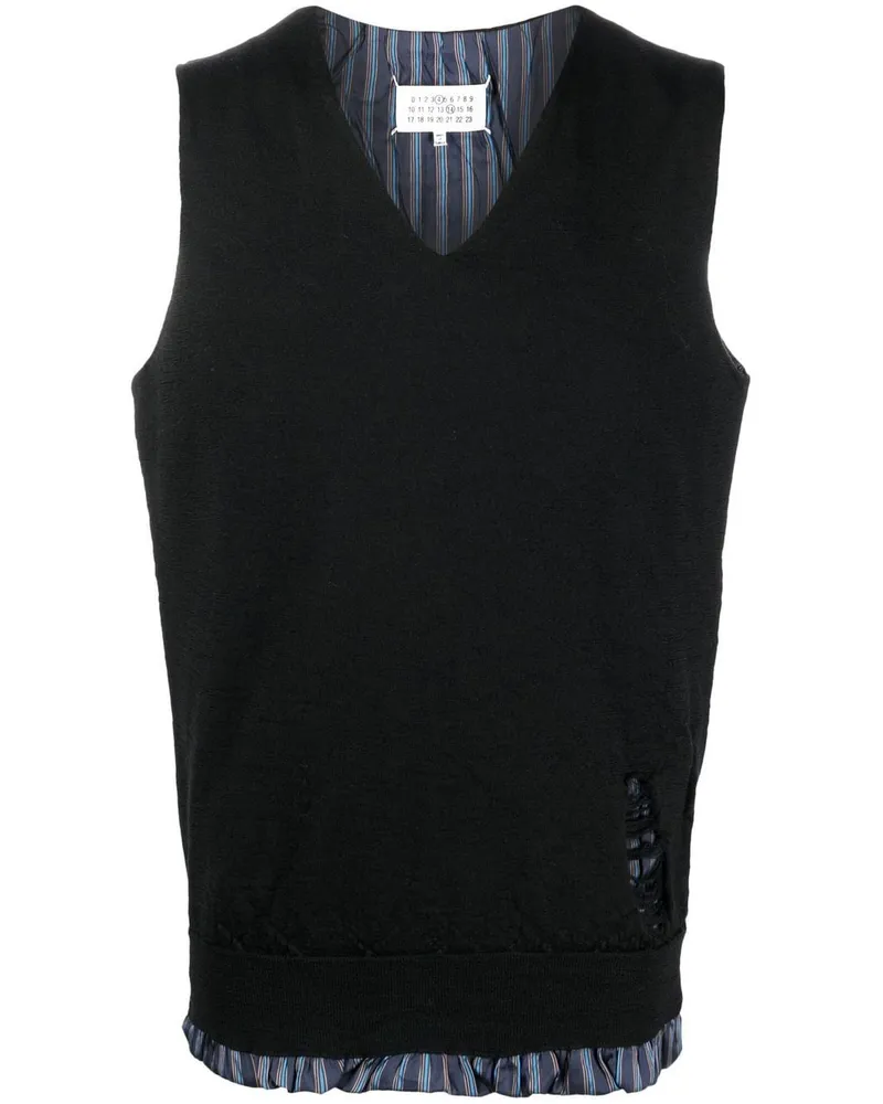 Maison Margiela Pullunder im Distressed-Look - Blau Blau