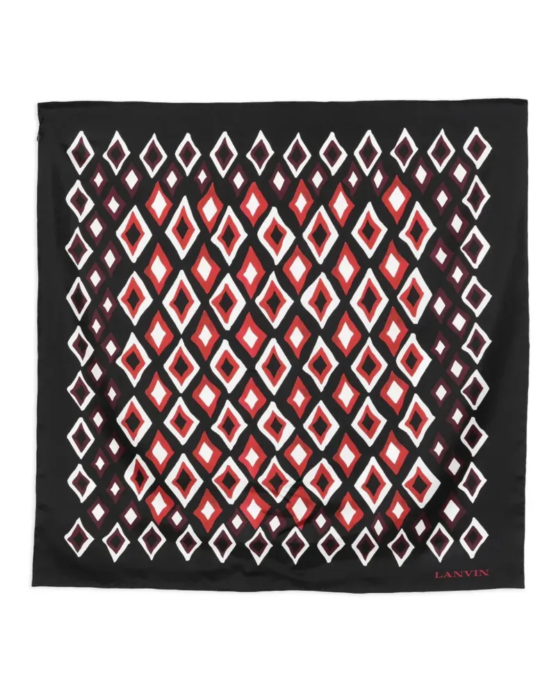 Lanvin Seidenschal mit Rautenmuster - Schwarz Schwarz