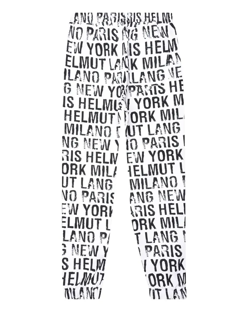 Helmut Lang Jogginghose mit Logo-Print - Weiß Weiß