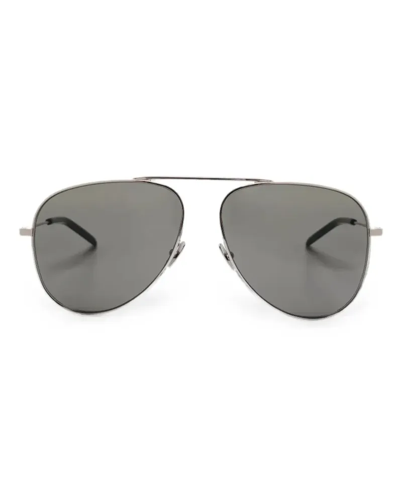 Saint Laurent brow-bar pilot-frame sunglasses - Silber Silber
