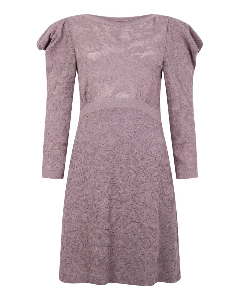 Alberta Ferretti Jacquard-Minikleid mit Puffärmeln - Rosa Rosa