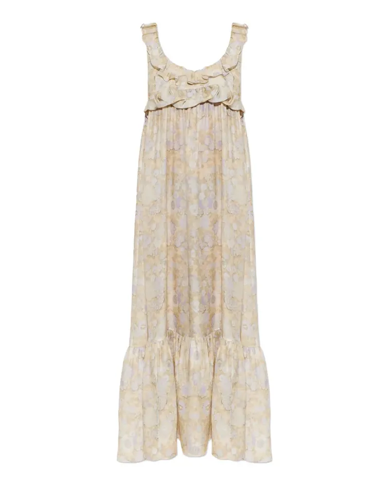 Chloé ruffled floral-print maxi dress - Nude Nude