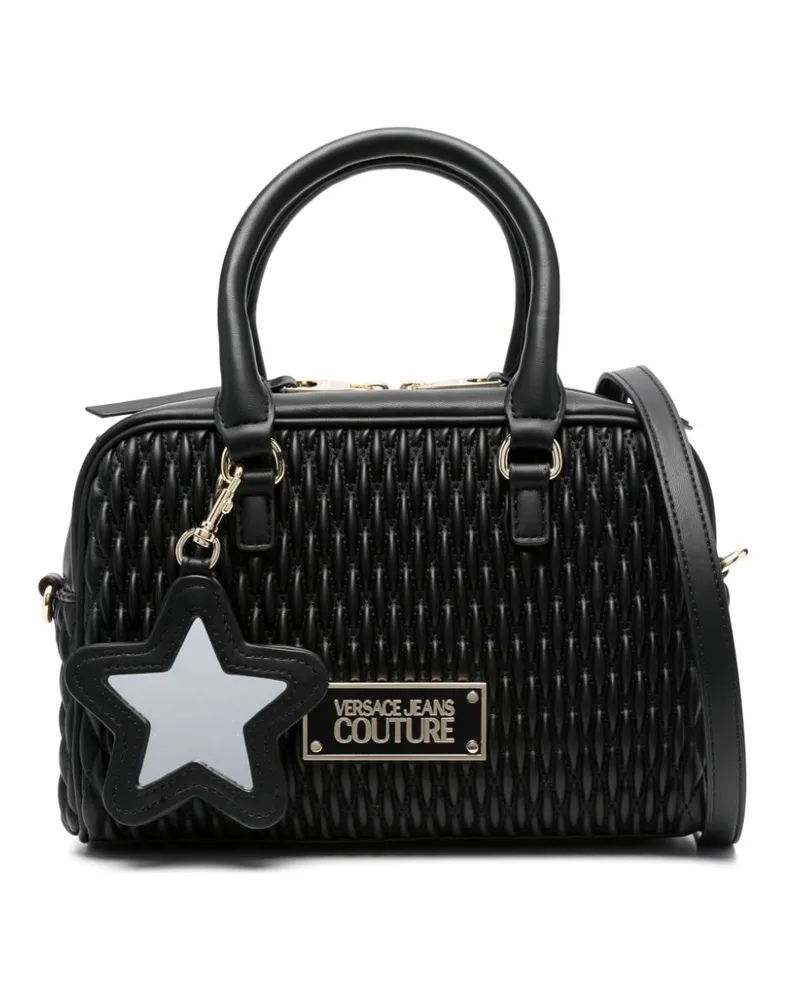 Versace Jeans Schultertasche mit Logo-Schild - Schwarz Schwarz