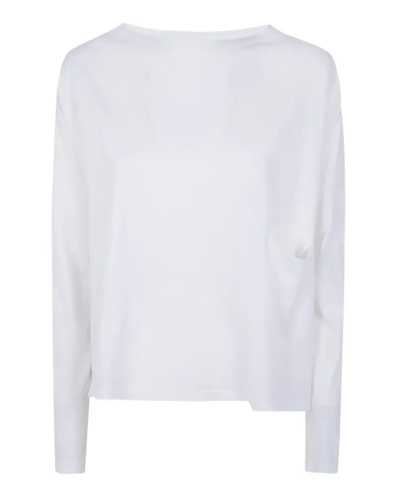 MA'RY'YA draped-pocket long-sleeve T-shirt - Weiß Weiß
