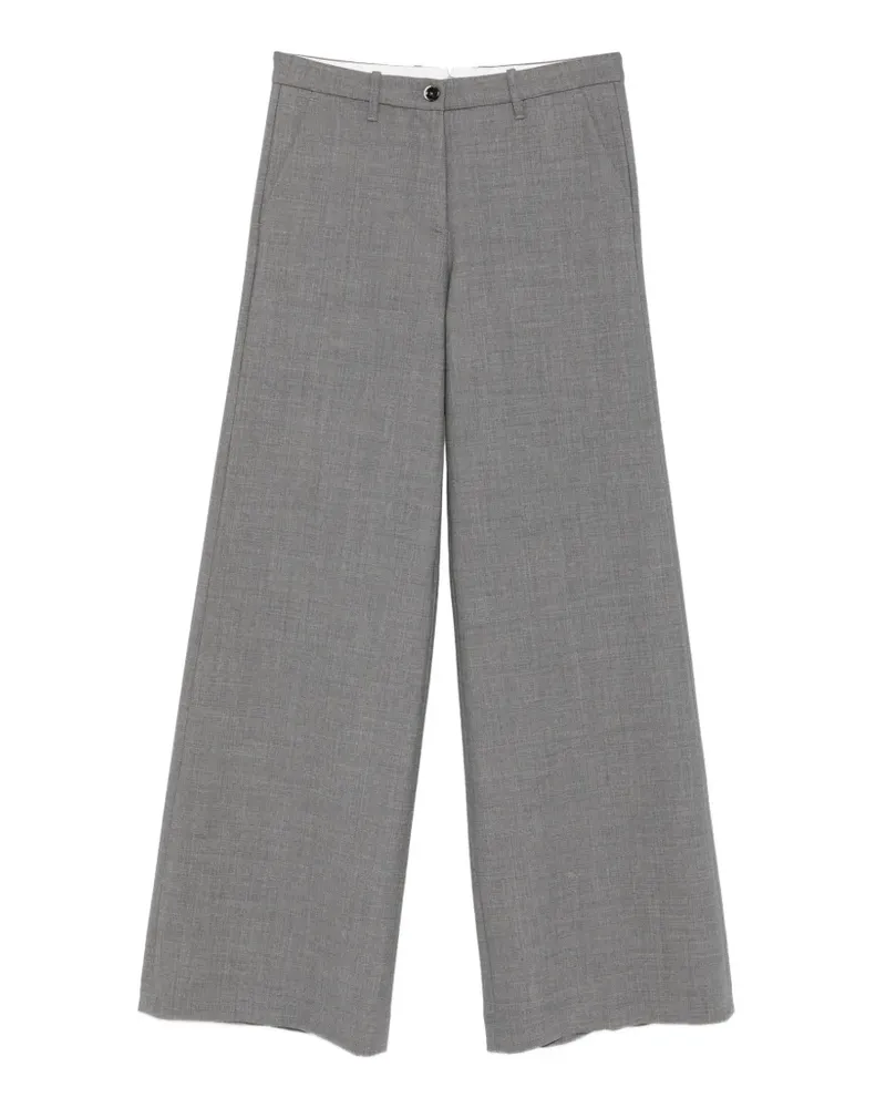 nine:inthe:morning wide-leg wool trousers - Grau Grau
