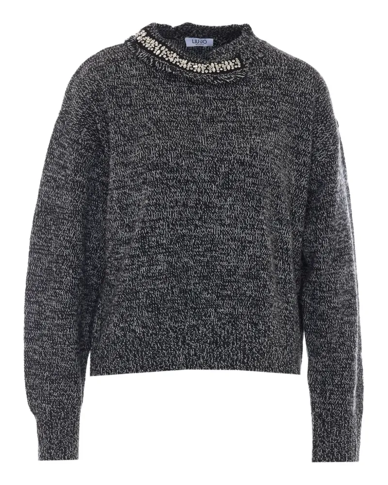 Liu Jo Melierter Pullover mit Verzierung - Grau Grau