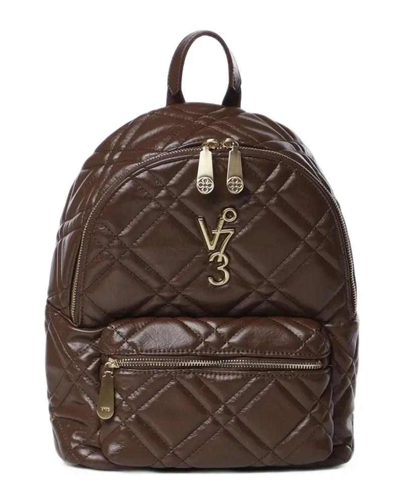 V°73 Diaspro quilted logo-plaque backpack - Braun Braun
