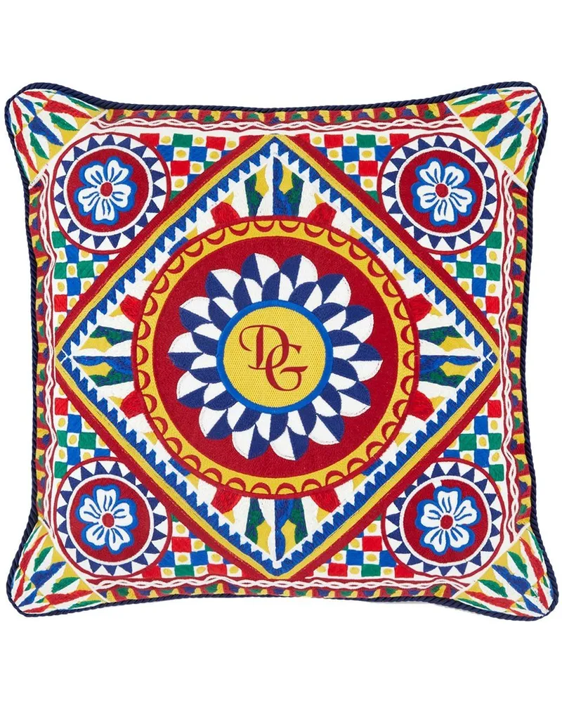 Dolce & Gabbana Kissen mit Carretto-Print - Rot Rot