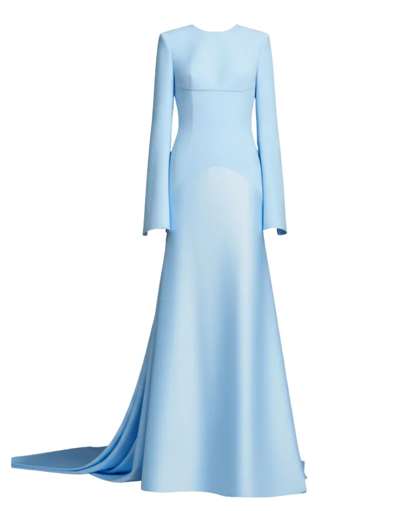 Solace London Claudine flared-sleeve maxi dress - Blau Blau