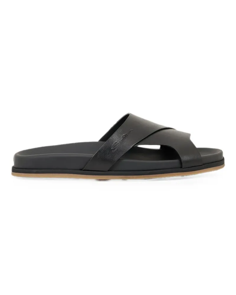 Santoni crossover leather sandals - Schwarz Schwarz