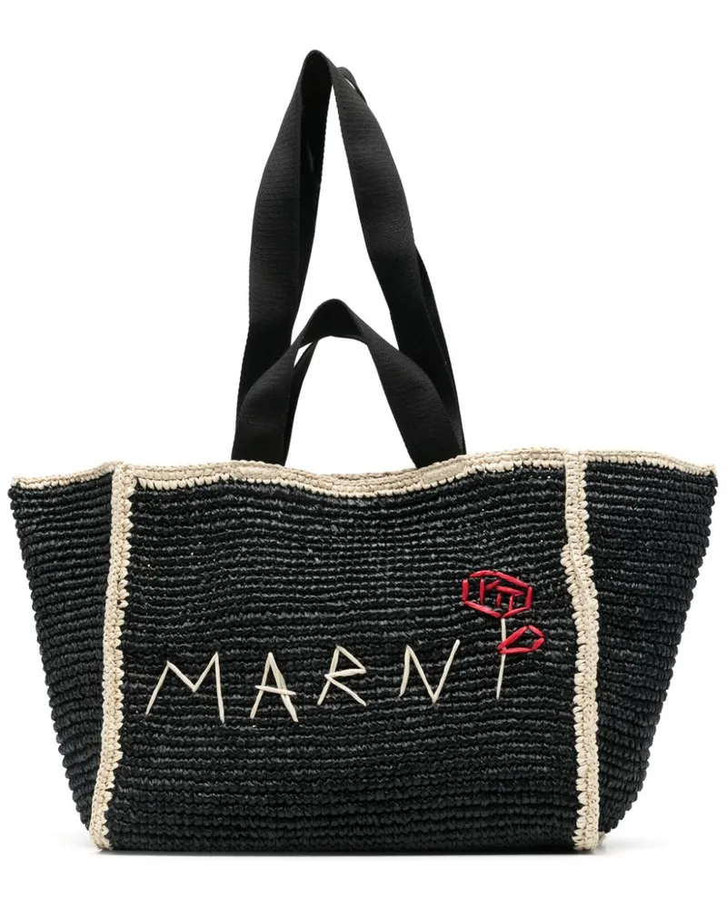 Marni Sillo Makramee-Handtasche Schwarz