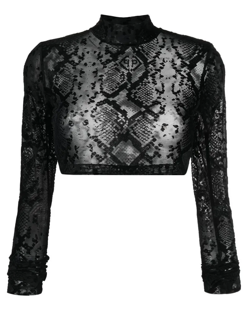 Philipp Plein Cropped-Top mit geometrischem Print - Schwarz Schwarz