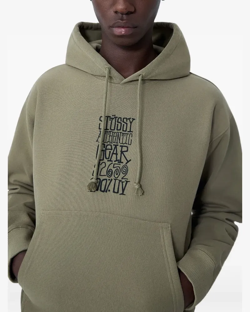Stüssy logo-print hoodie - Grün Grün