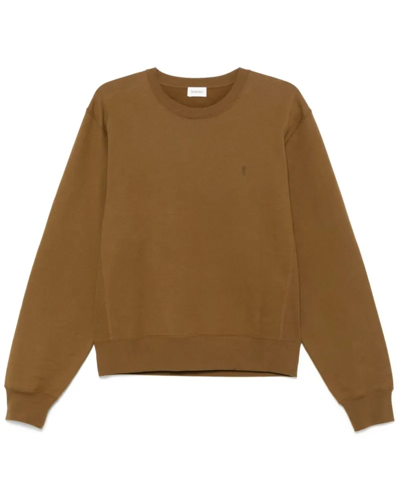 Saint Laurent Sweatshirt mit Logo-Stickerei - Braun Braun