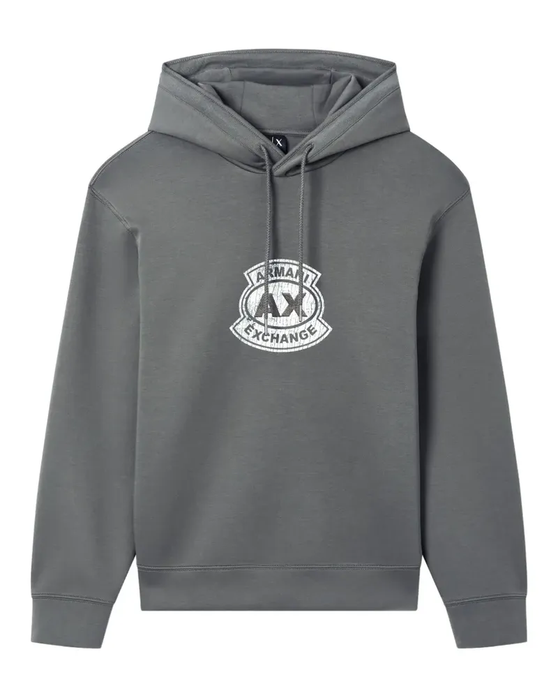Armani Exchange logo-print drawstring hoodie - Grau Grau