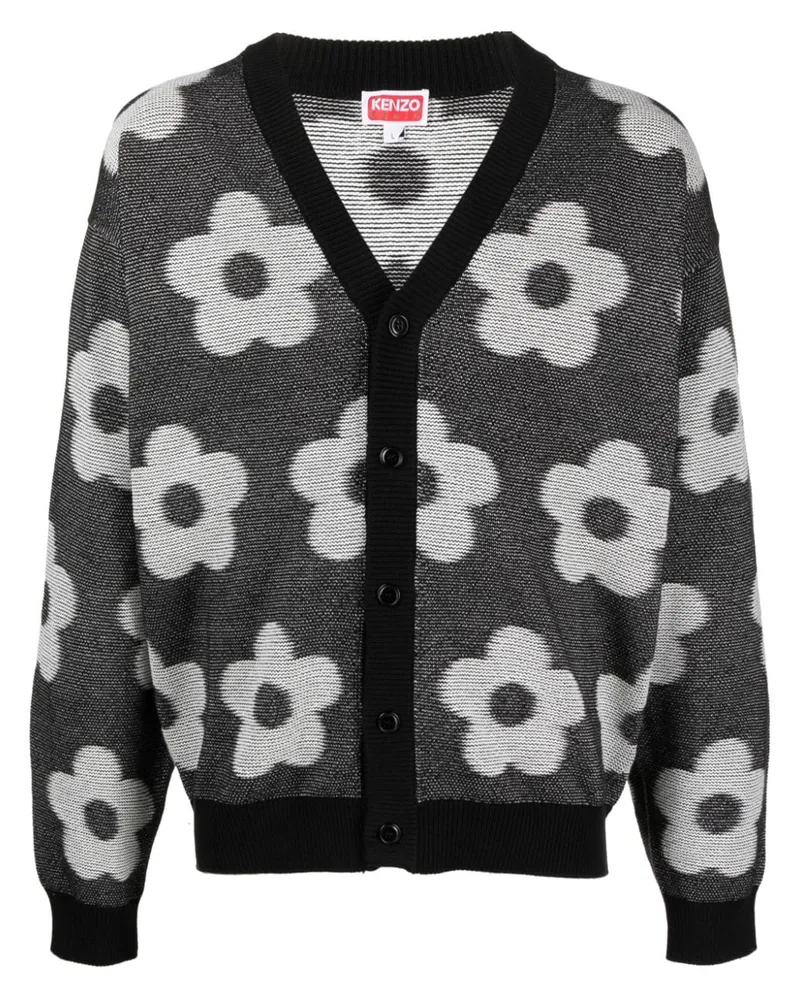 Kenzo Cardigan mit Boke Flower-Motiv - Schwarz Schwarz