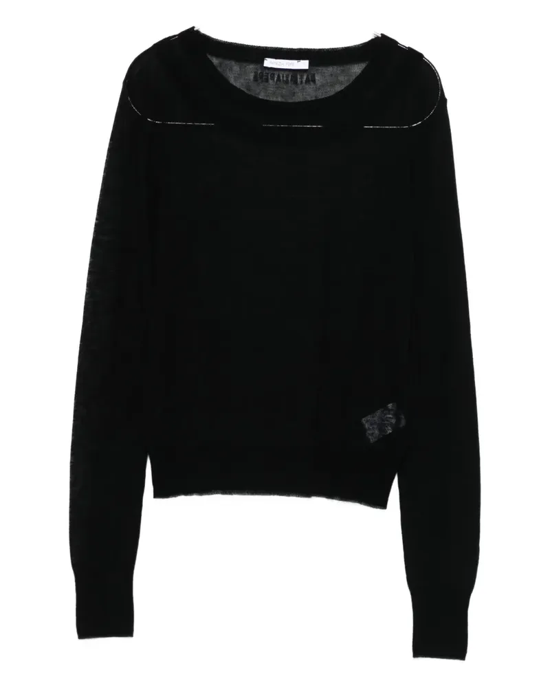 Patrizia Pepe Pullover mit U-Boot-Ausschnitt - Schwarz Schwarz