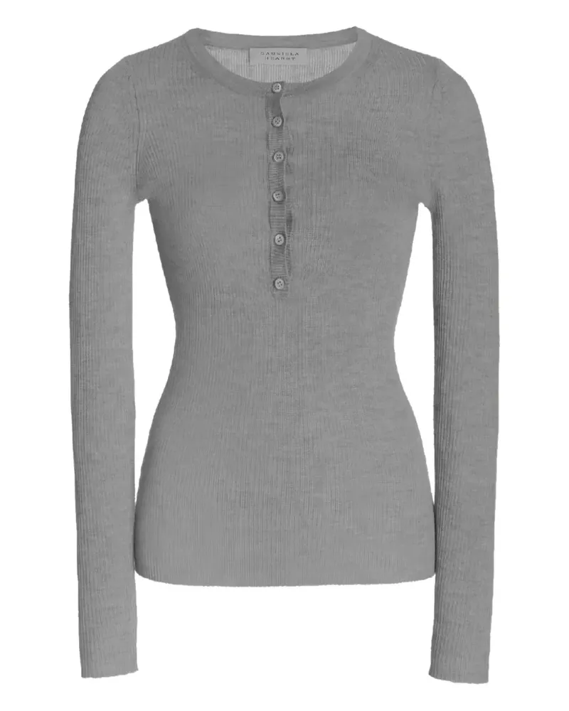 Gabriela Hearst Julian ribbed Henley T-shirt - Grau Grau