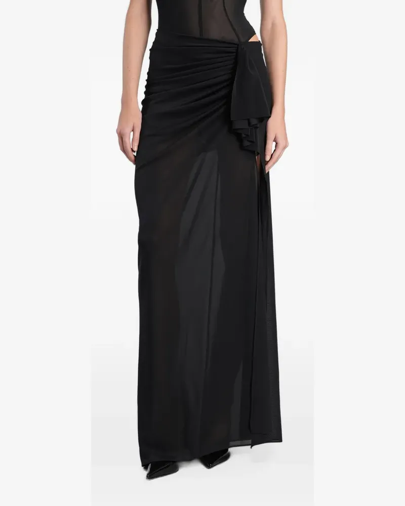 Alex Perry ruched draped maxi skirt - Schwarz Schwarz
