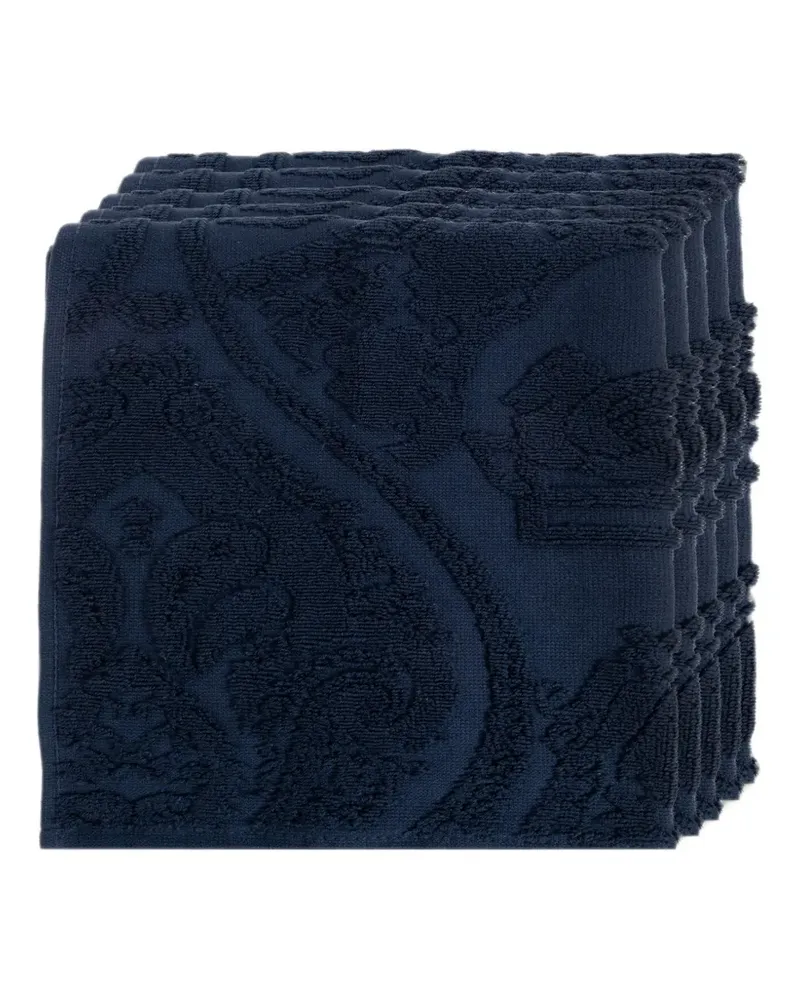 Etro Paisley-jacquard towels set (set of five set) - Blau Blau