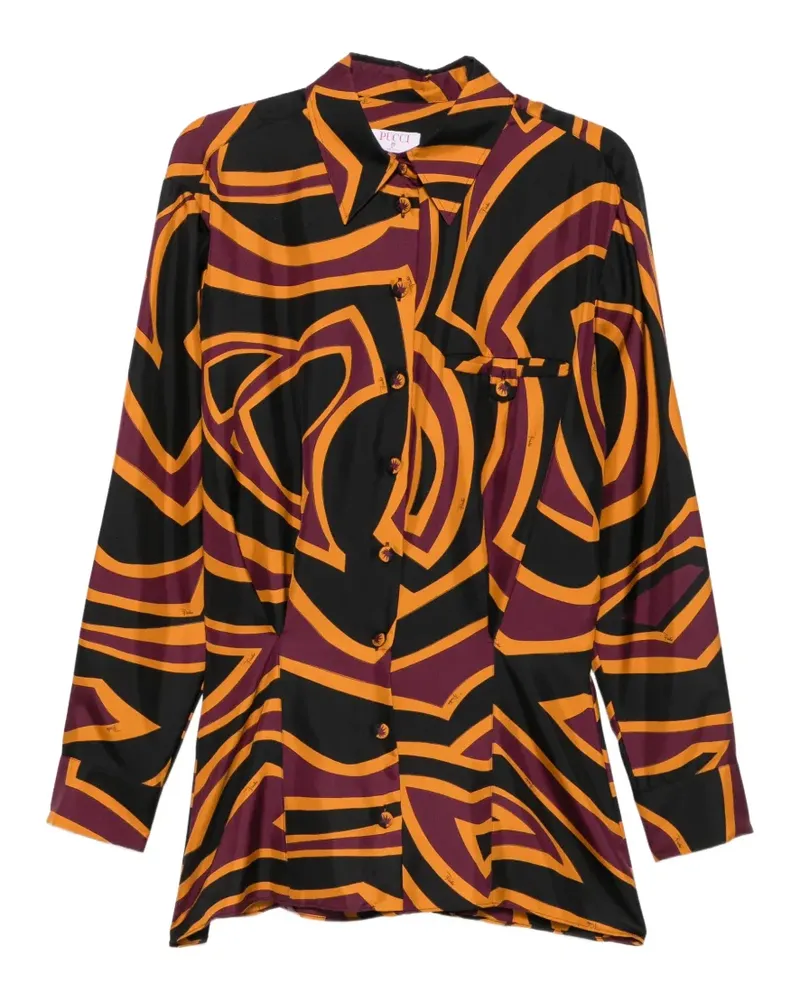 Emilio Pucci Hemdkleid mit Labirinto-Print - Schwarz Schwarz