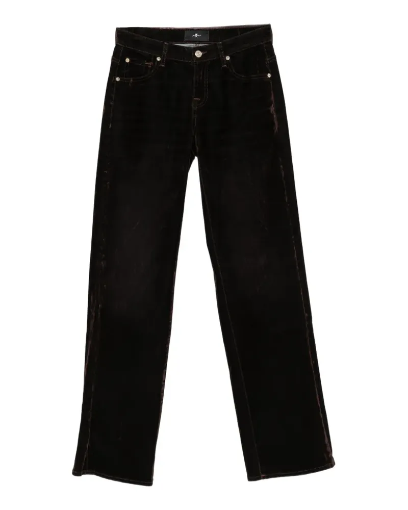 7 for all mankind Straight-Leg-Hose in Samtoptik - Braun Braun