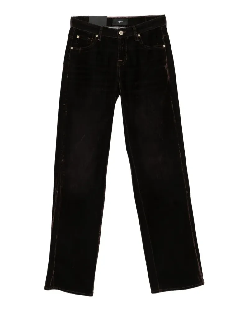 7 for all mankind Straight-Leg-Hose in Samtoptik - Braun Braun