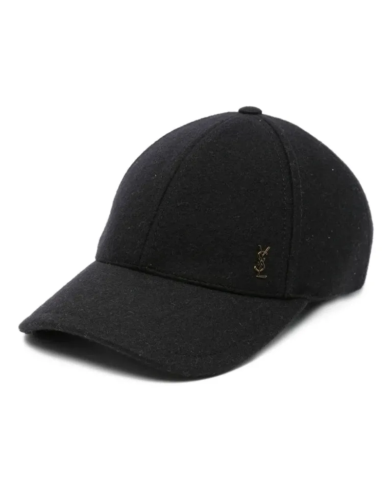 Saint Laurent Baseballkappe aus Wolle - Schwarz Schwarz
