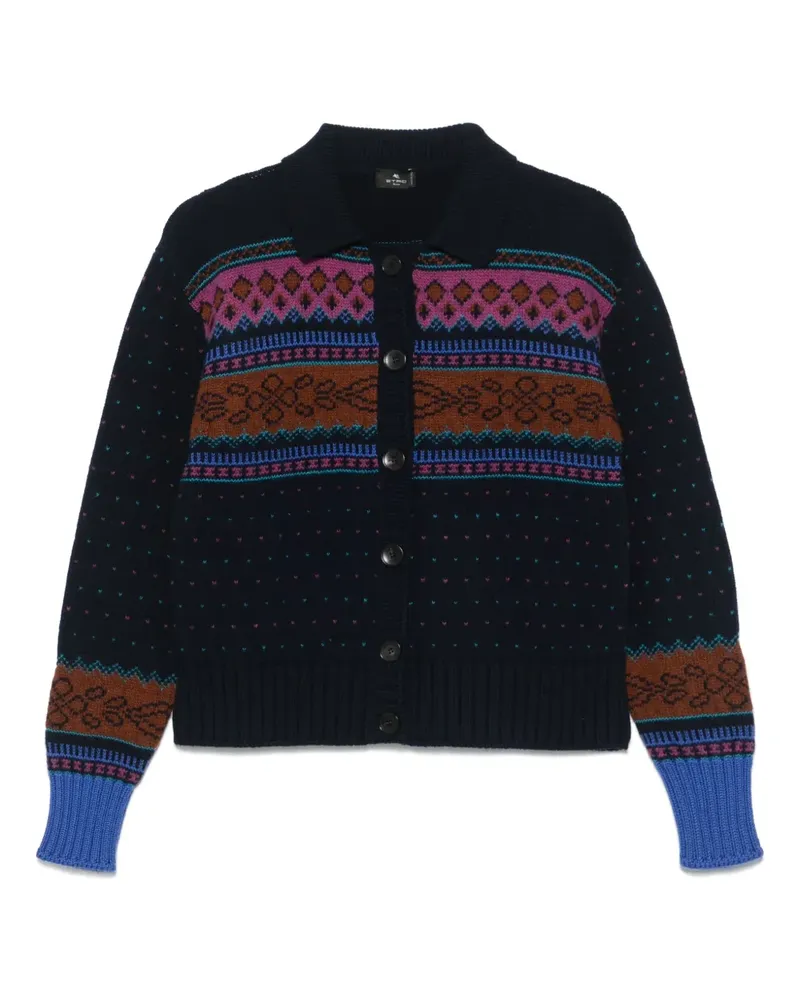 Etro Cardigan aus Fair-Isle-Strick - Blau Blau
