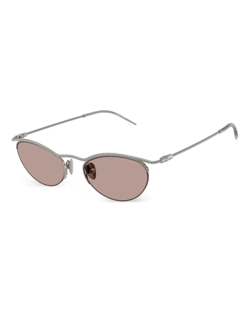 Giorgio Armani Ovale Sonnenbrille mit geflochtenem Effekt - Silber Silber