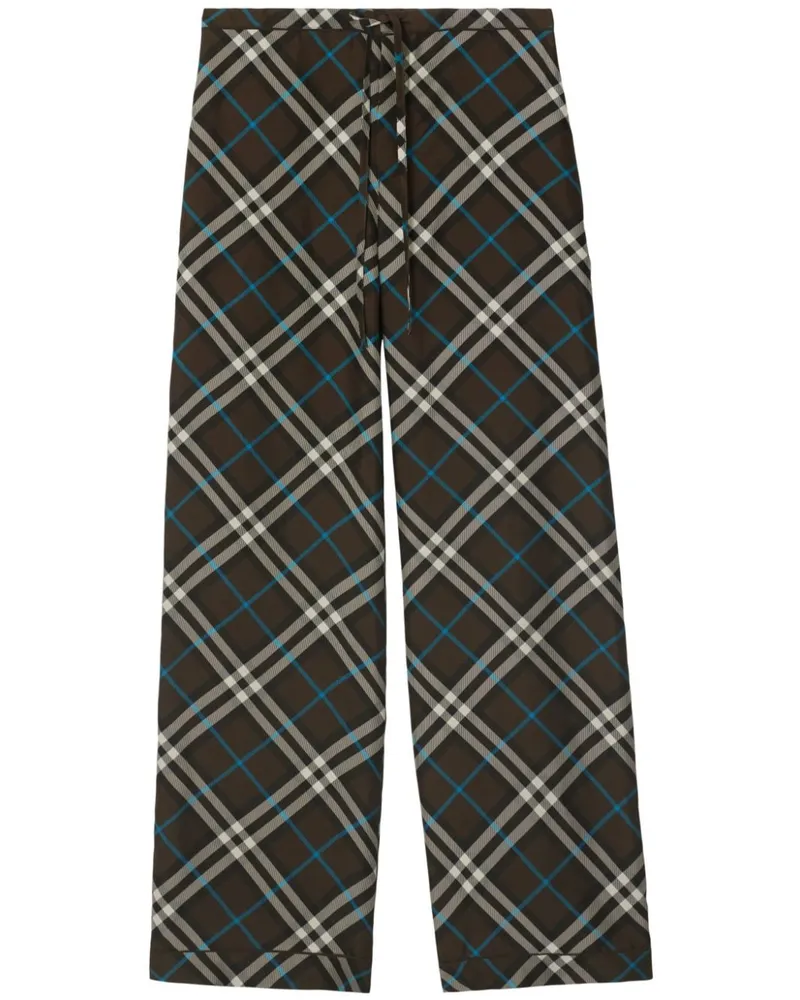 Burberry Seidenhose mit Karomuster - Braun Braun