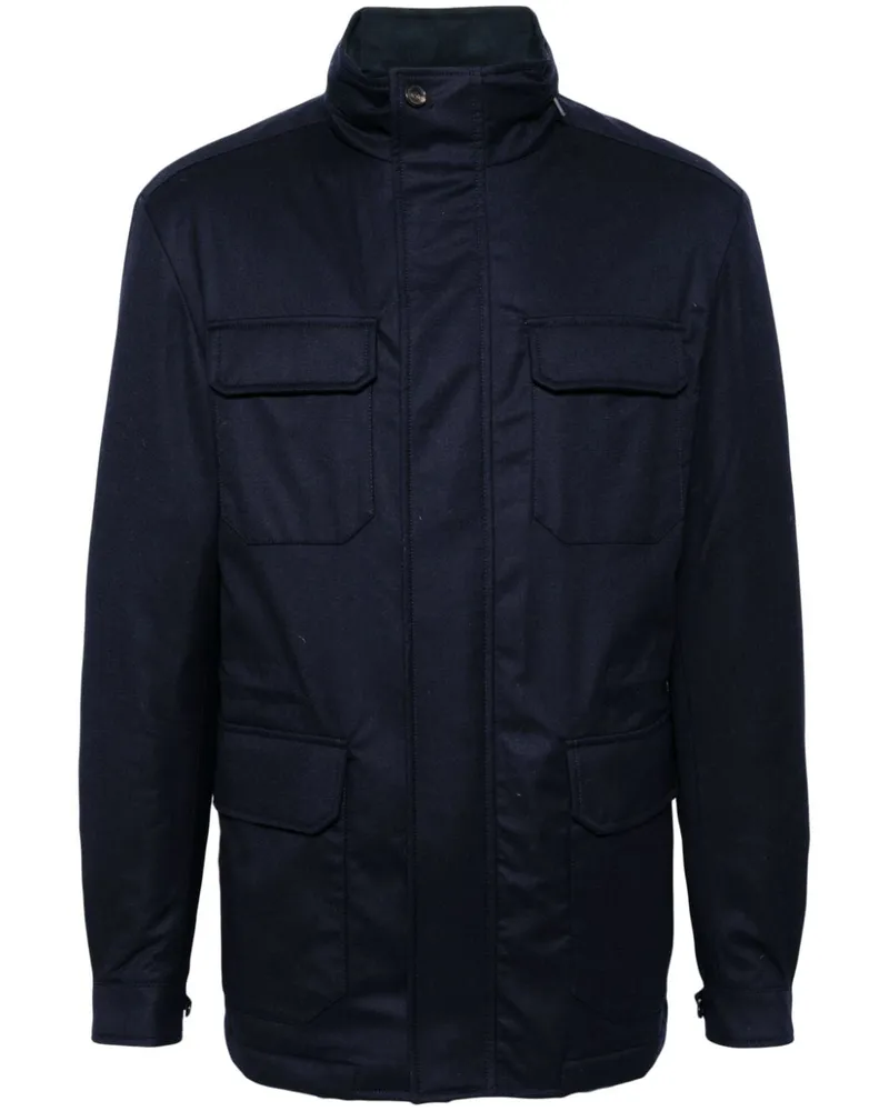 N.Peal Utility Jacke aus Wolle - Blau Blau