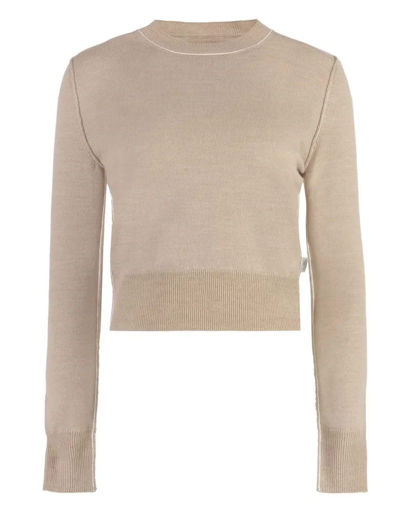 Maison Margiela T-Shirt mit gerippten Bündchen - Nude Nude