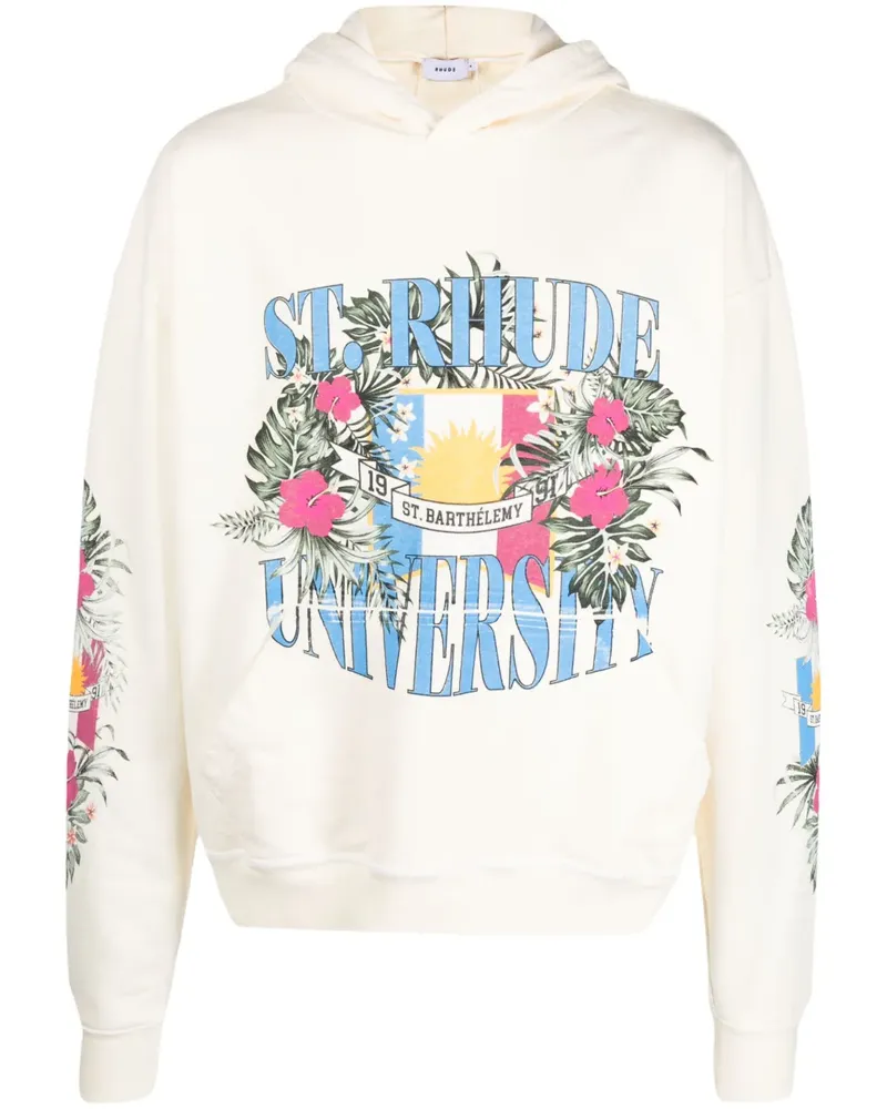 RHUDE Hoodie mit grafischem Print - Nude Nude