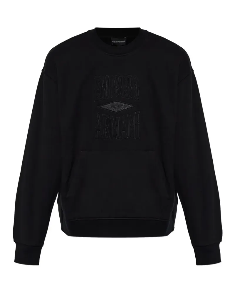 Emporio Armani embroidered-logo sweater - Schwarz Schwarz
