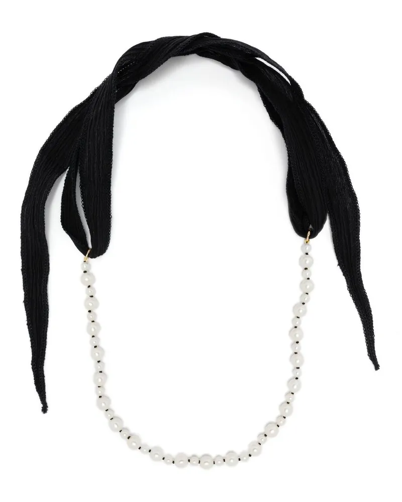 MIZUKI 18kt Gelbgoldhalskette mit Perlenanhänger - Schwarz Schwarz