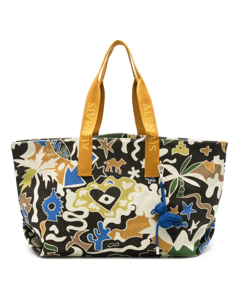 ALEMAIS Maroc printed beach bag - Schwarz Schwarz