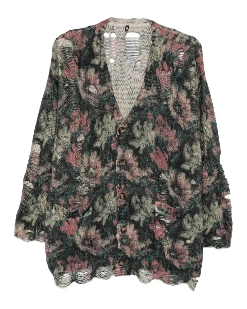 R13 Cardigan im Distressed-Look - Rosa Rosa