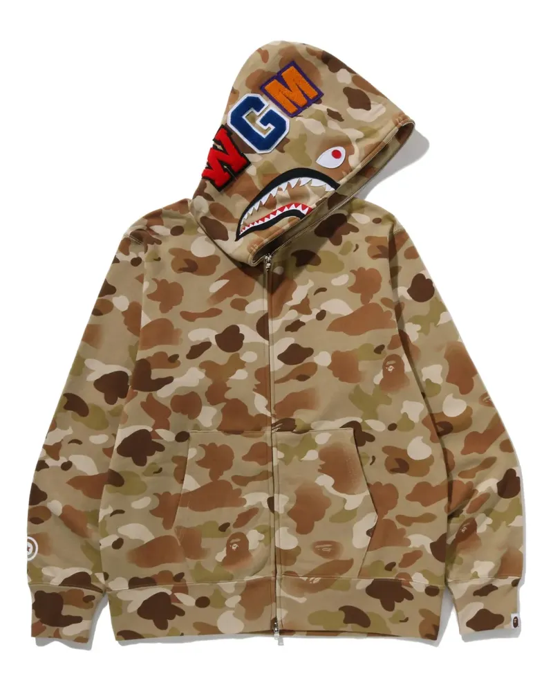 BAPE camouflage-pattern zip-fastening hoodie - Nude Nude