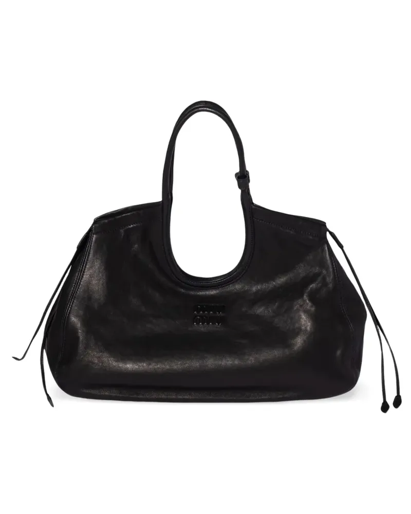 Miu Miu Ivy Schultertasche aus Nappaleder - Schwarz Schwarz