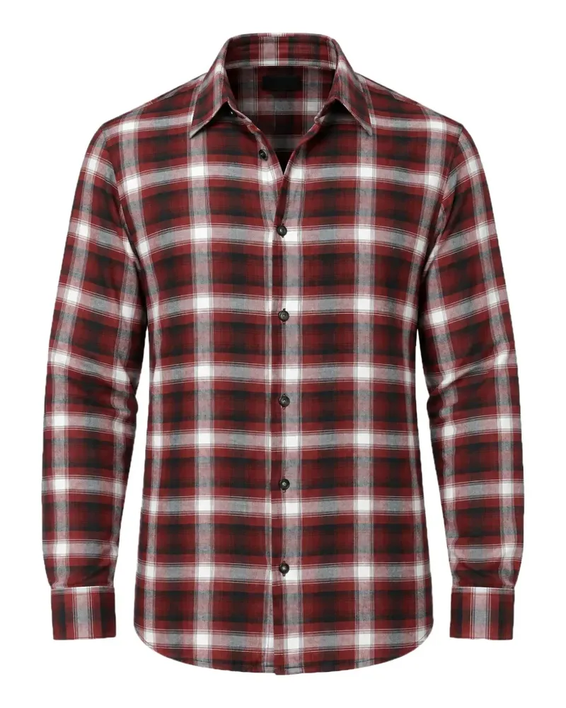 Armani Exchange check-print long-sleeve shirt - Rot Rot