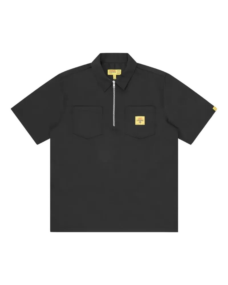 ICECREAM Waitress Poloshirt mit grafischem Print und kurzem Reißverschluss - Schwarz Schwarz