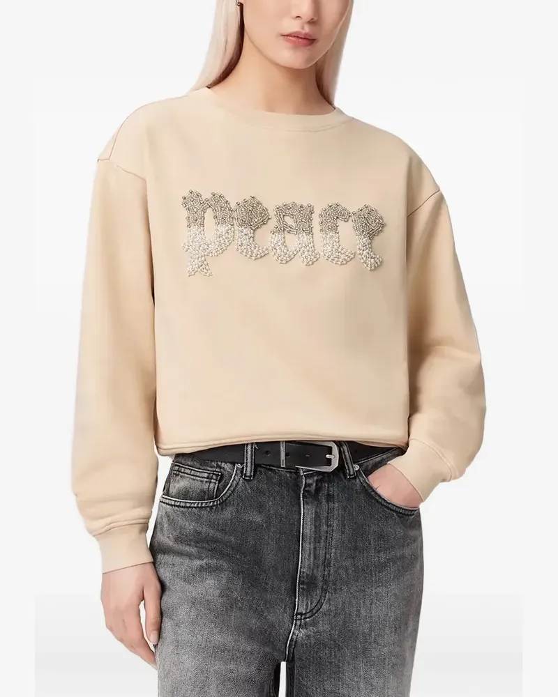 AllSaints Peace Pippa embellished sweatshirt - Nude Nude
