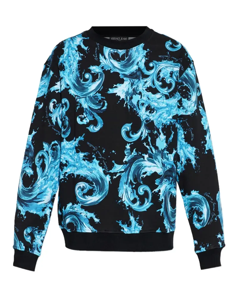 Versace Jeans Sweatshirt mit Barockmuster - Schwarz Schwarz
